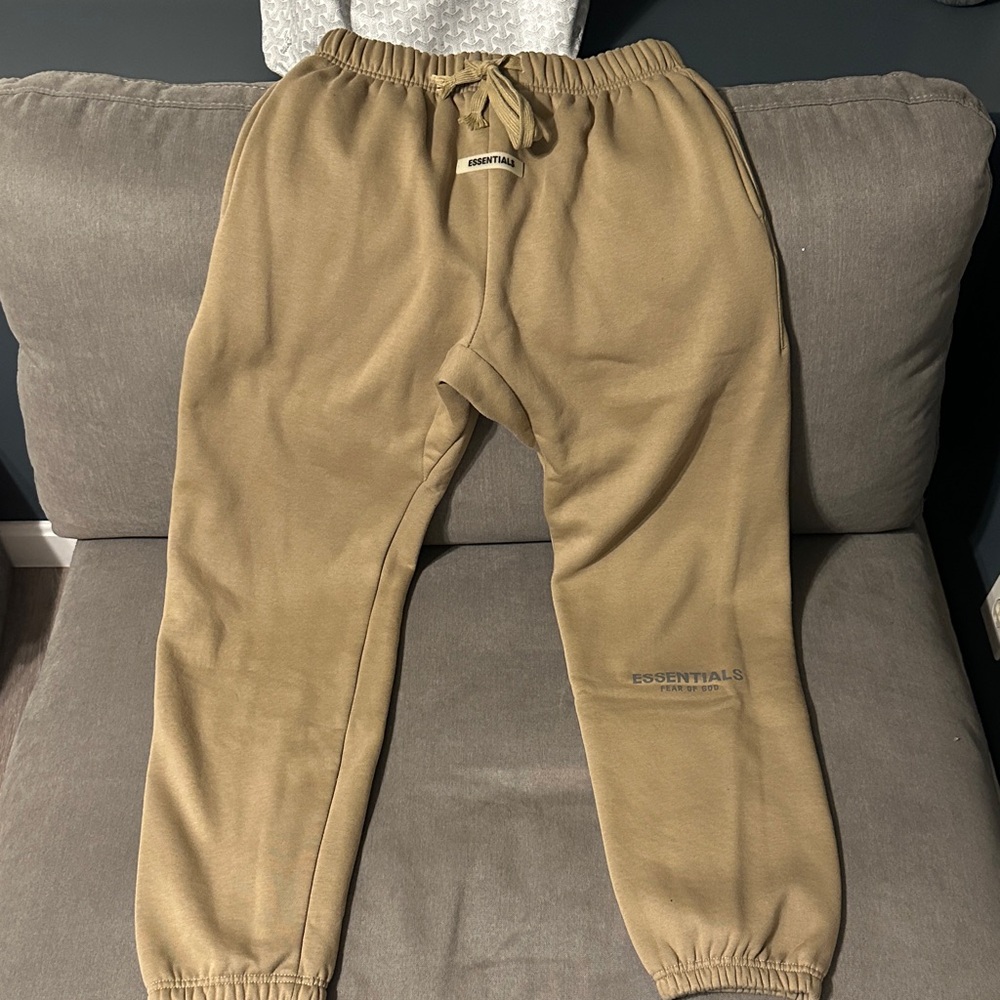 ESSENTIALS mens Khaki/Tan Jogger Sweatpants